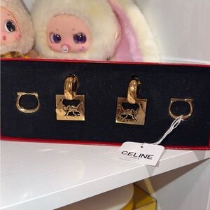 #198 NWT Celine Horse Carriage 3-Way Earrings